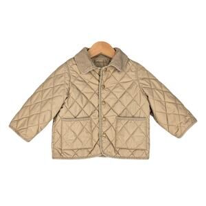 UNIQLO BABY BUTTON-UP QUILTED JACKET – SIZE 80 (12–18 MONTHS) – BEIGE